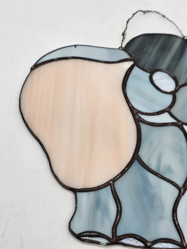Ręcznie wykonany witraż w technice Tiffany przedstawiający słonia