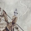 Oryginalna niemiecka grafika wojskowa ok 1900 pamiątka służby kawaleria