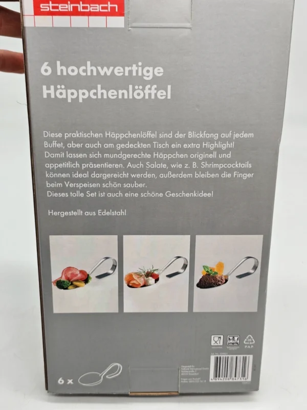 Steinbach 6 sztuk łyżeczki do finger food ze stali nierdzewnej