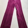 Spodnie damskie L’equipe gruby sztruks fiolet vintage wysoki stan