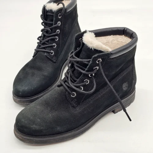 Timberland damskie zimowe botki ocieplane czarne skóra naturalna 41