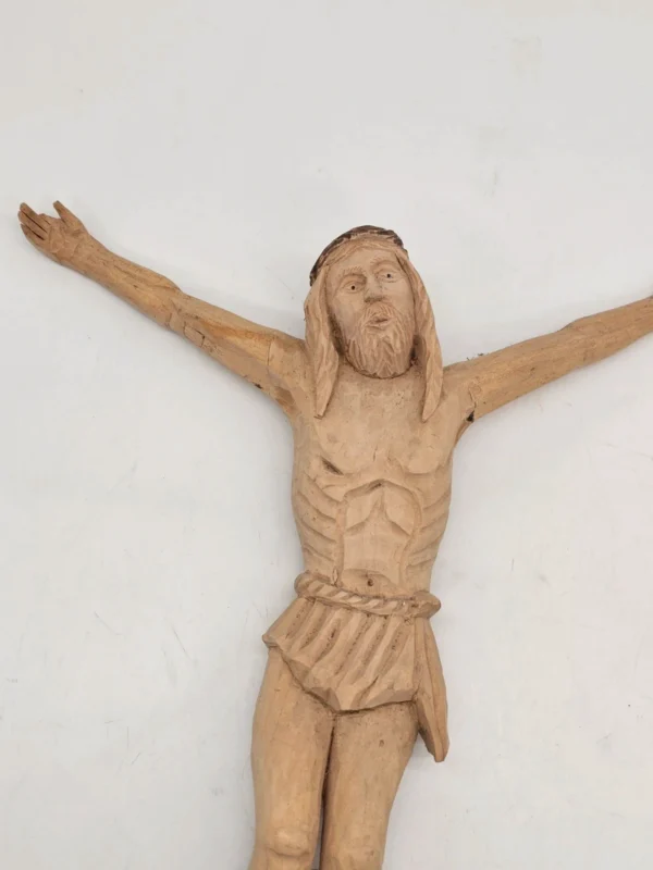 Rzeźba drewniana Jezus Chrystus postać do krzyża ludowa 35 × 30 cm