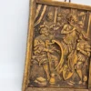 Obraz reliefowy woskowy Muzykanci XVII w styl Holbein vintage 17 × 22 cm