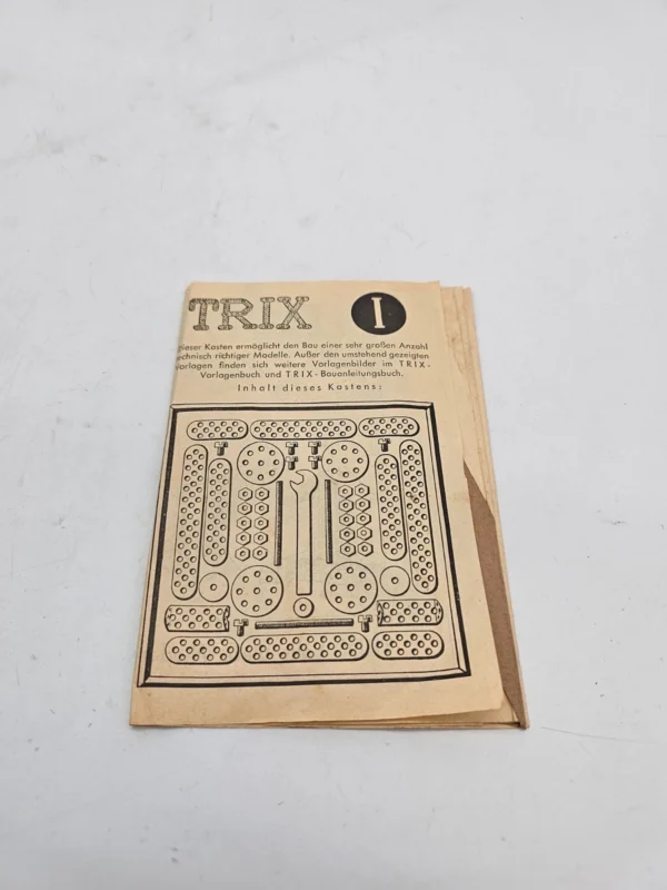 Zestaw konstrukcyjny TRIX Elementrix vintage drewniane pudełko instrukcje