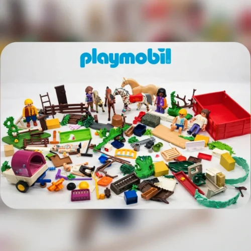 Duży zestaw Playmobil farma konie figurki ogrodzenie akcesoria mix