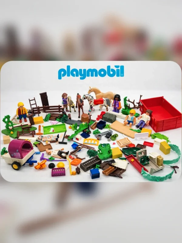 Duży zestaw Playmobil farma konie figurki ogrodzenie akcesoria mix