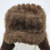 Czapka zimowa uszatka vintage brązowa na zimę o 21 cm