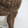 Czapka zimowa uszatka vintage brązowa na zimę o 21 cm