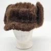 Czapka zimowa uszatka vintage brązowa na zimę o 21 cm