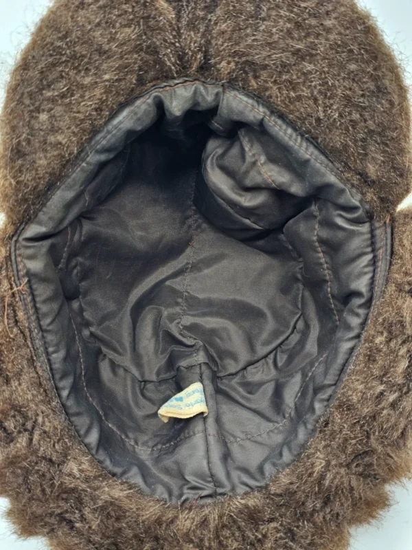 Czapka zimowa uszatka vintage brązowa na zimę o 21 cm