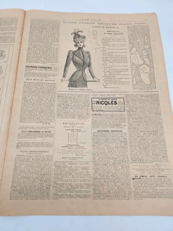 La Mode Nationale – oryginalna francuska gazeta modowa z 26 listopada 1898 roku