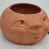 Ceramiczny pojemnik z twarzą PRL ludowy vintage z pokrywką