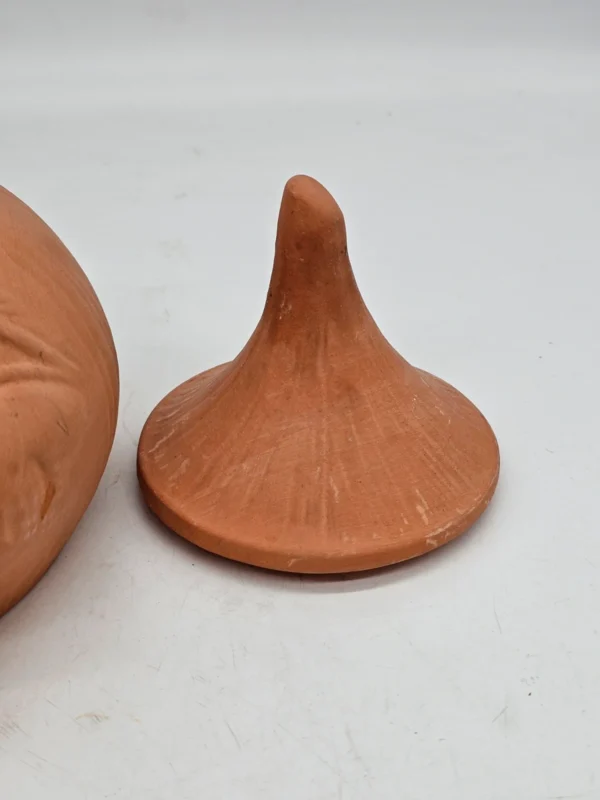 Ceramiczny pojemnik z twarzą PRL ludowy vintage z pokrywką