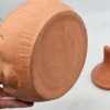 Ceramiczny pojemnik z twarzą PRL ludowy vintage z pokrywką
