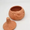 Ceramiczny pojemnik z twarzą PRL ludowy vintage z pokrywką