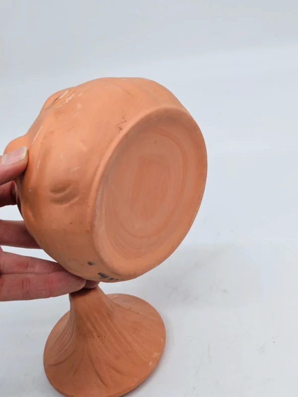Ceramiczny pojemnik z twarzą PRL ludowy vintage z pokrywką