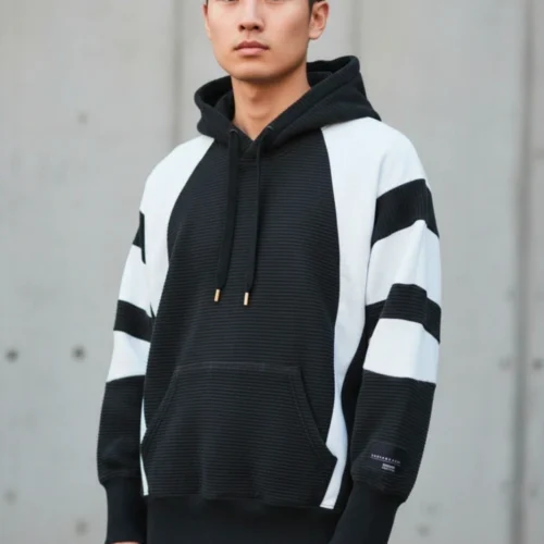 Bluza adidas Equipment ADV/91-18 – czarno-biała, kaptur, 100% bawełna, 61×55 cm