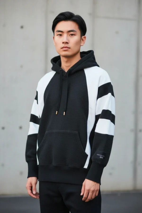 Bluza adidas Equipment ADV/91-18 – czarno-biała, kaptur, 100% bawełna, 61×55 cm