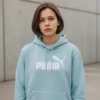 Bluza Puma XL – błękitna, logo z przodu, 100% bawełna, 64×54 cm