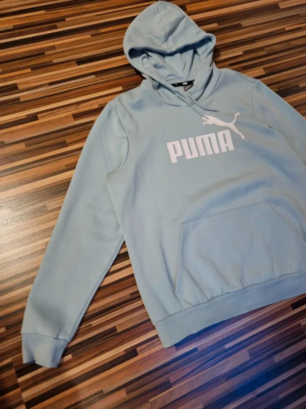 Bluza Puma XL – błękitna, logo z przodu, 100% bawełna, 64×54 cm