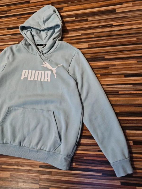 Bluza Puma XL – błękitna, logo z przodu, 100% bawełna, 64×54 cm