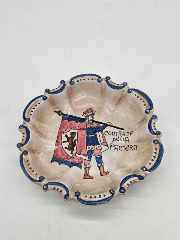 Dekoracyjny talerz ścienny C.A.F.F. Gubbio Italy ręcznie malowany Ø 19 cm