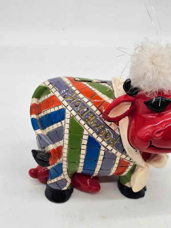 Skarbonka ceramiczna krowa Hollywood pamiątka USA kolorowa retro