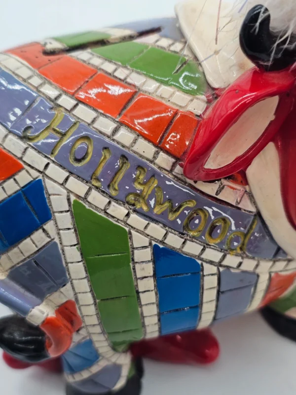 Skarbonka ceramiczna krowa Hollywood pamiątka USA kolorowa retro