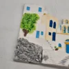 Ceramiczna dekoracja ścienna Santorini Grecja ręcznie malowana