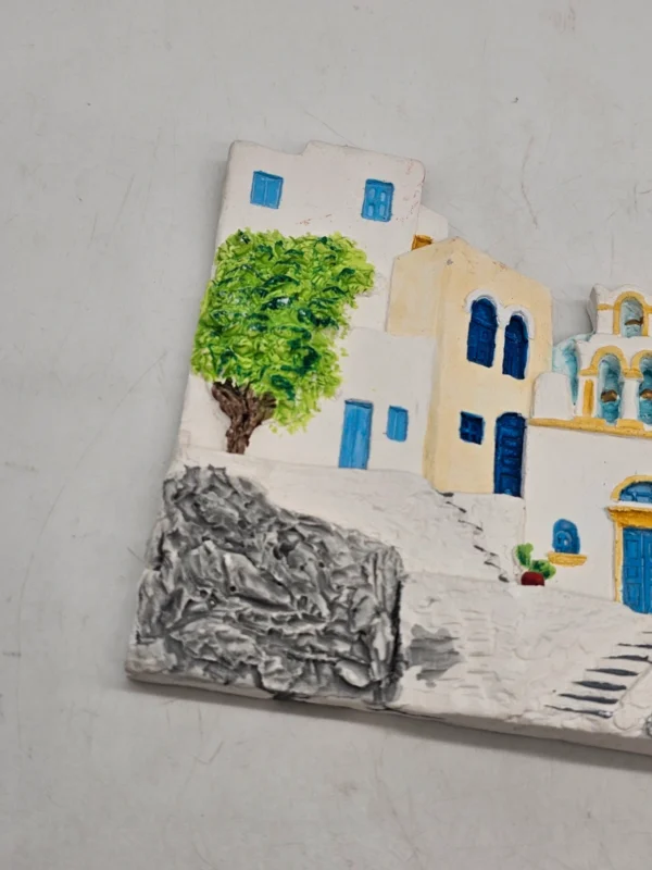 Ceramiczna dekoracja ścienna Santorini Grecja ręcznie malowana