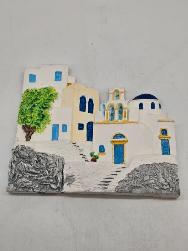 Ceramiczna dekoracja ścienna Santorini Grecja ręcznie malowana