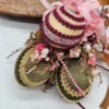 Dekoracyjne jajka wielkanocne handmade wosk i tkanina komplet 2 sztuki