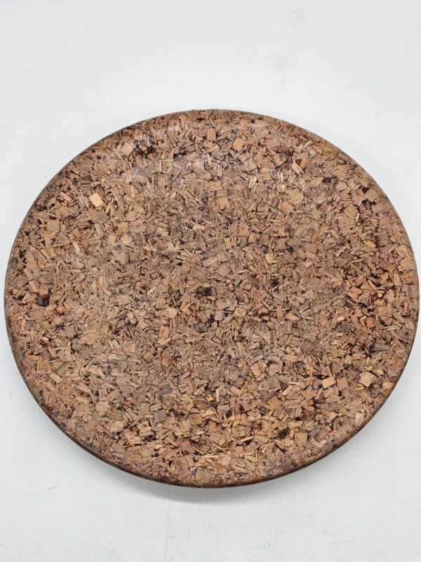 Niemiecka taca rustykalna z prasowanego drewna średnica 27 cm vintage