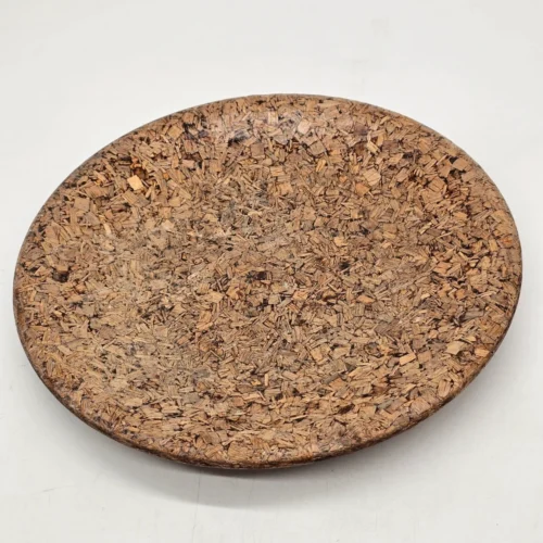 Niemiecka taca rustykalna z prasowanego drewna średnica 27 cm vintage