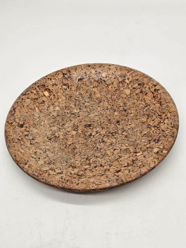 Niemiecka taca rustykalna z prasowanego drewna średnica 27 cm vintage