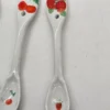 Zestaw 4 ceramicznych łyżeczek dekoracyjnych owoce 13 cm