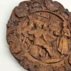 Plakieta ścienna relief scena karczemna vintage średnica 23 cm