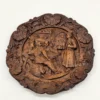 Plakieta ścienna relief scena karczemna vintage średnica 23 cm