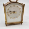 Zegar kominkowy stołowy Kundo styl vintage mosiądz quartz Niemcy 17 cm