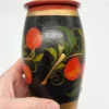 Rosyjski ręcznie malowany drewniany pojemnik z pokrywą 19 cm vintage