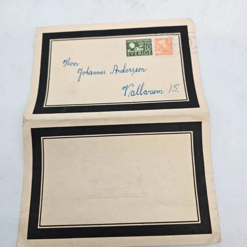 Szwedzkie zawiadomienie pogrzebowe 1949 Malmö Oryginał karta pocztowa