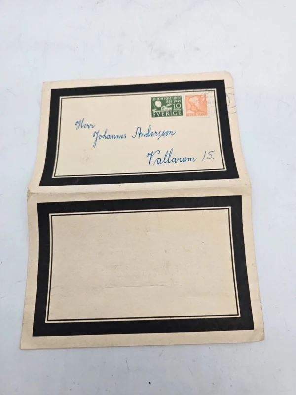 Szwedzkie zawiadomienie pogrzebowe 1949 Malmö Oryginał karta pocztowa