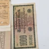 Zestaw Oryginalnych dokumentów i banknotów III Rzesza Reichsbahn Reichsbank