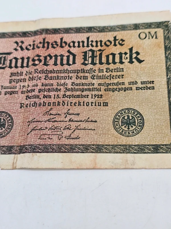 Zestaw Oryginalnych dokumentów i banknotów III Rzesza Reichsbahn Reichsbank