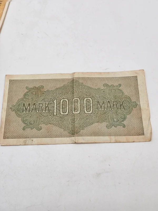 Zestaw Oryginalnych dokumentów i banknotów III Rzesza Reichsbahn Reichsbank