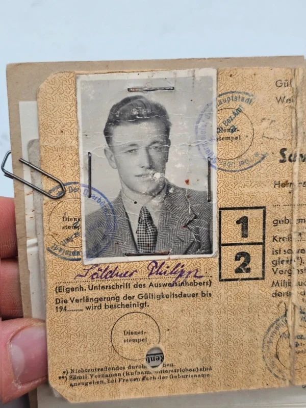 Zestaw Oryginalnych dokumentów i banknotów III Rzesza Reichsbahn Reichsbank