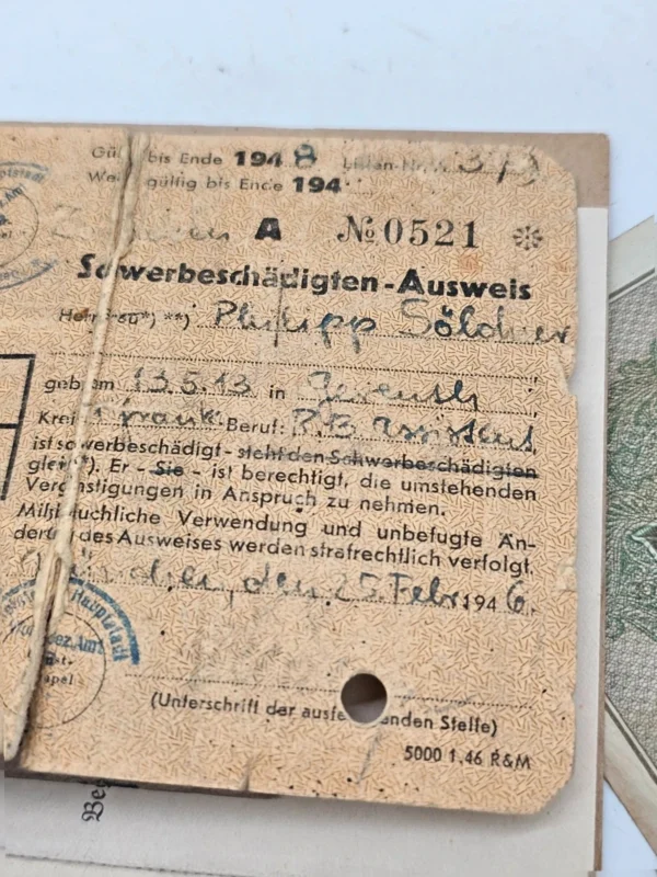 Zestaw Oryginalnych dokumentów i banknotów III Rzesza Reichsbahn Reichsbank