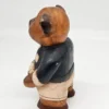 Drewniana figurka miś piłkarz z 1946 roku Ręcznie Rzeźbiona 25 cm