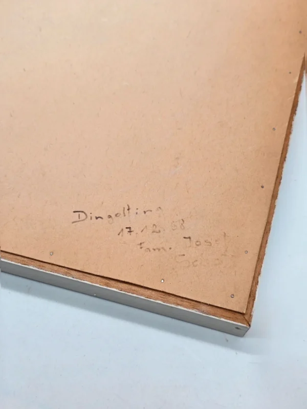 Duży haftowany obraz dwa konie w Ramie datowany 1968
