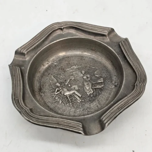 Popielniczka cynowa Frieling Niemcy 92% Cyny relief